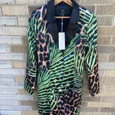 WOW Couture Women's Small Dress Crazy Safari Print Leopard Palm NWT Wild Unique