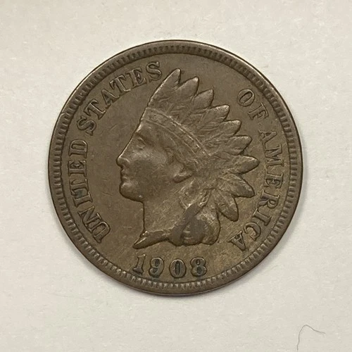 1908-S Indian Cent .01. Choice Very Fine.