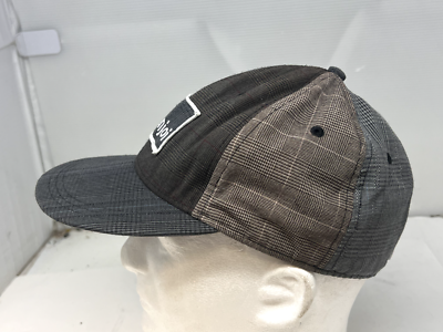 ENJOI Hat Skateboard Fitted Cap Grey Plaid Multi 100% Cotton
