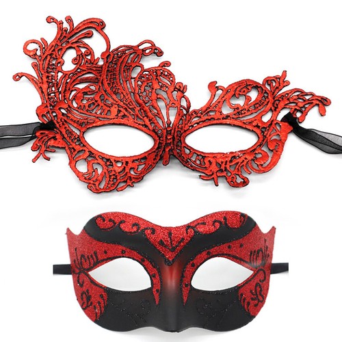 SN-A2-3 Couples Venetian Fairy Pixie Masquerade Halloween Masks 8 Colours - Picture 5 of 21