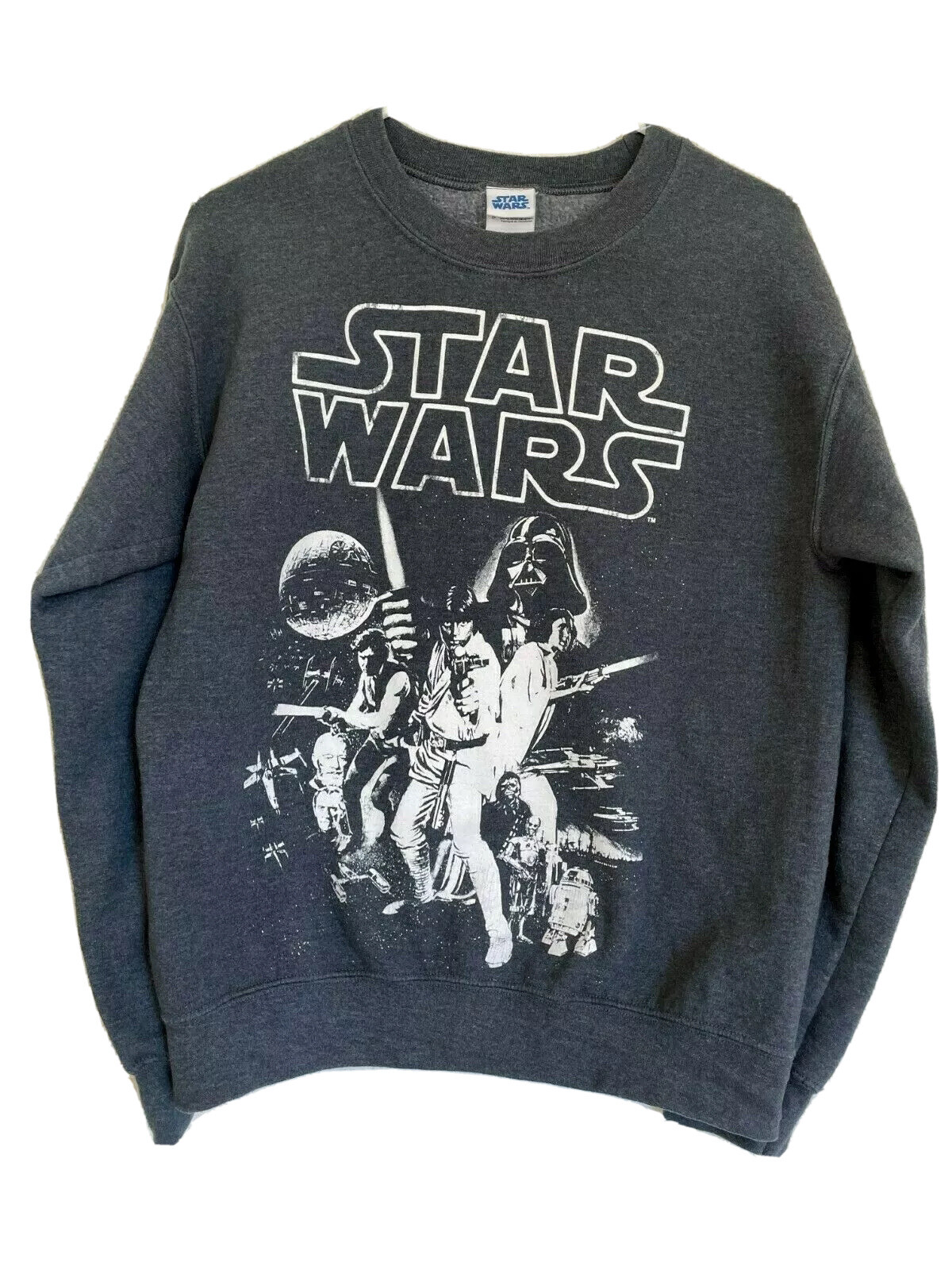 STAR WARS Unisex Grey STAR WARS Logo/CHARACTER Graphic Sweatshirt Sz S |  eBay
