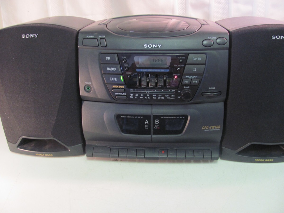 Sony Boombox Radio Cassette CD Player Mega Bass Stereo Cfd Sony Boombox Radio Cassette CD Player Mega Bass Stereo Cfd