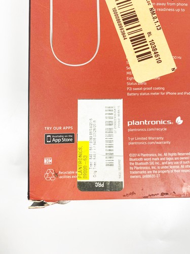 Plantronics Backbeat Go 2 Bluetooth Earbud Headphones, White - Picture 10 of 10