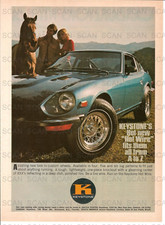 1974 Keystone Automotive Mag Wheels Vintage Magazine Ad Couple w/Horse Datsun Z