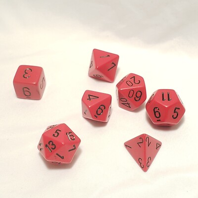 Chessex CHX25414: Opaque Red/black Polyhedral 7-Die Set NEW | eBay
