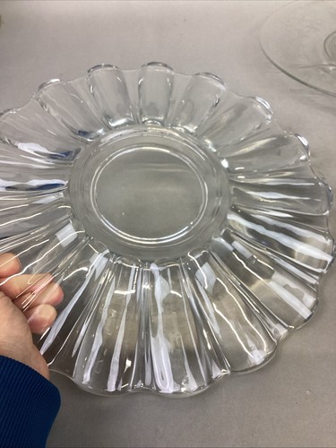 Set Of 3 Decorative Glass Serving Platters Trays Plates - Vintage - Picture 17 of 24