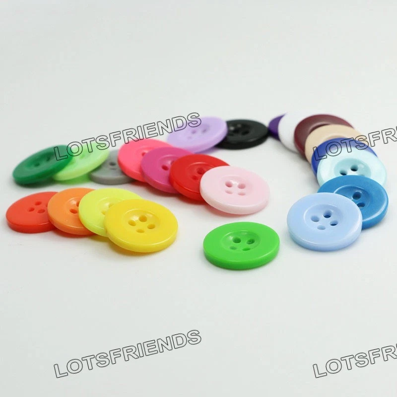 100pcs 4-Holes Resin sewing Buttons wide edge diy 9 10 11 12 15 18 20 23 25mm - Image 3 of 4