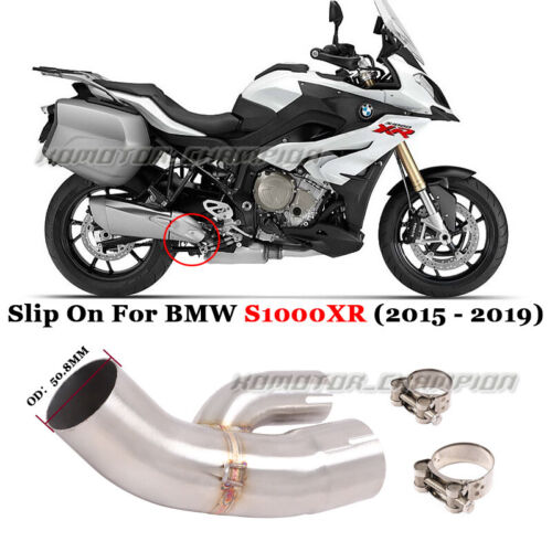 For BMW S1000XR 2015-2019 Modified Exhaust Mid Link Pipe Connect Section Slip On - Picture 1 of 7