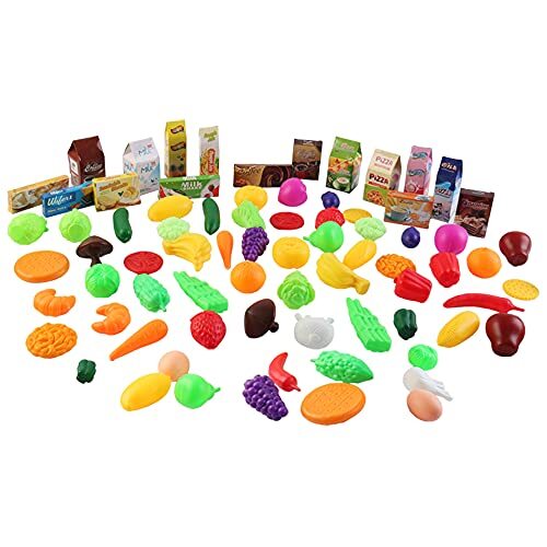 Kids Shopping Cart Trolley Play Set includes Over 70 Grocery Food Fruit Veget... - Picture 7 of 9