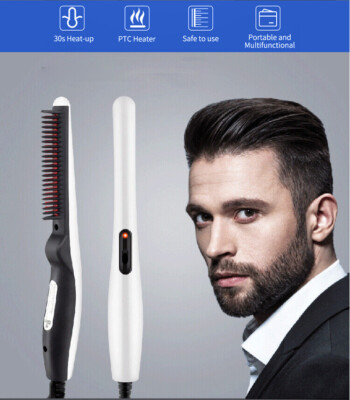 Beard Straightener Brush for Men Ceramic & Ionic Hair Anti-Scald Comb Gift USA