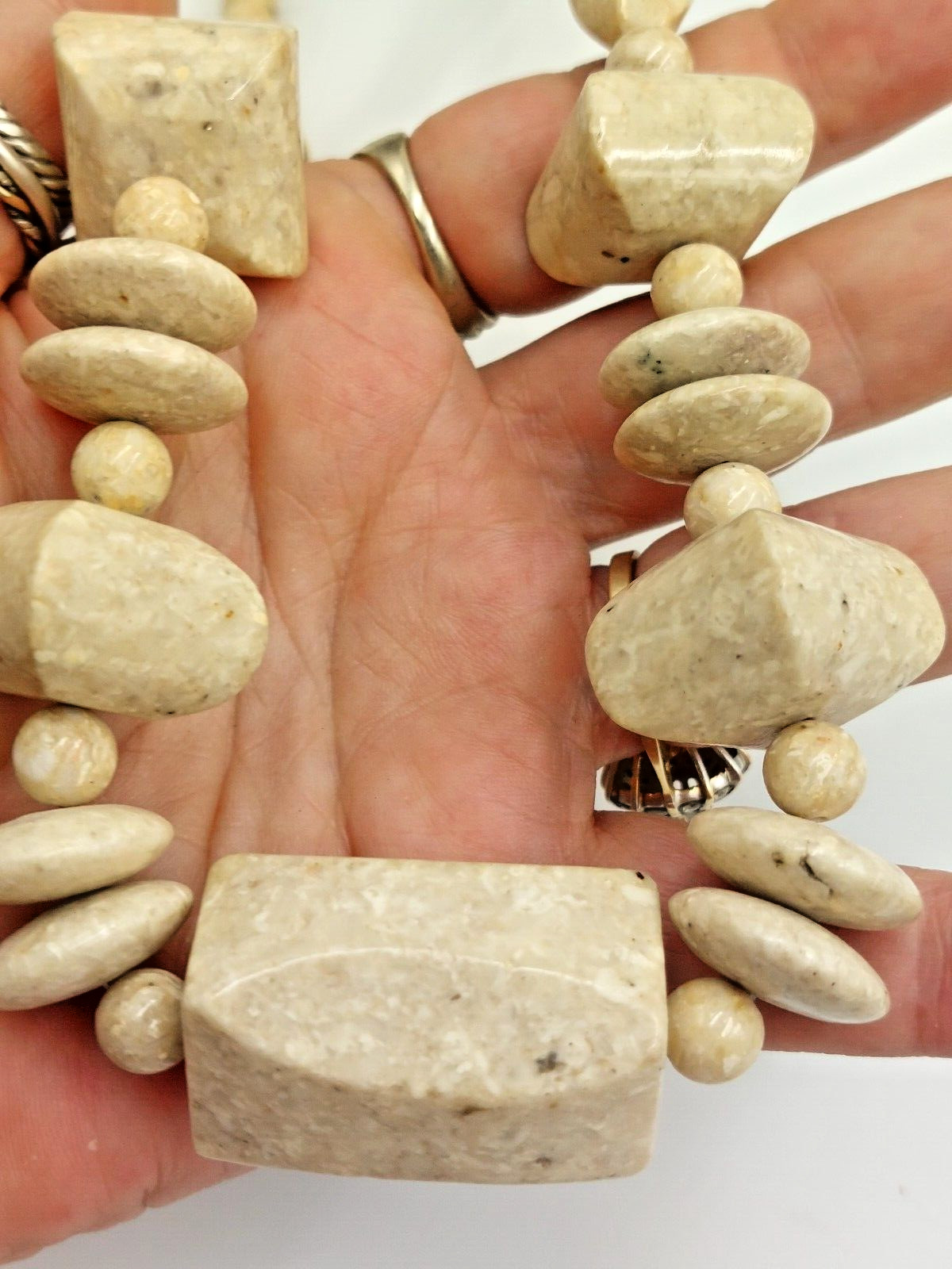 Vtg. Boho Chic Statement Bold Natural Feldspar  M… - image 8