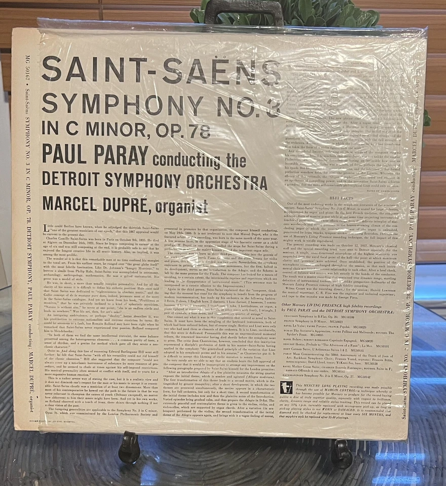 PAUL PARAY MARCEL DUPRE SAINT-SAENS LPSYM.3 MG 50167 67 Yr Old Mono TAS SHRINK Foto 2 de 4