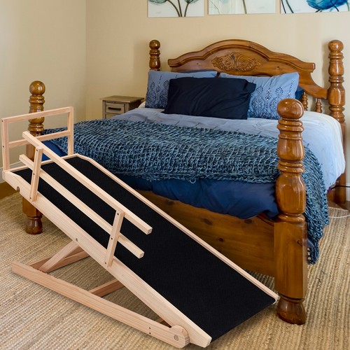 SLSY Dog Ramp for Bed, Adjustable Pet Ramp for Dogs Folding Ramp With Side Rail - Picture 20 of 73