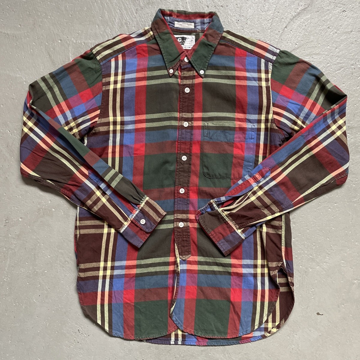 Engineered Garments Nepenthes Work Shirt Made In USA Flannel Plaid 