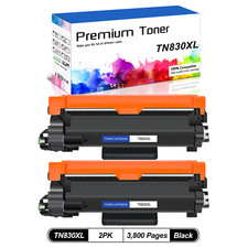 2PK TN830XL Toner for Brother TN830 HL-L2467DW HL-L2480DW DCP-L2640DW HL-L2400D