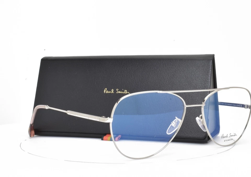 Paul Smith Eyeglasses Silver Chrome Rx Frame Aviator 58-17-145 ANGUS P006 V2 01 - Image 3 of 4