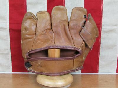 Vintage 1940s BLS Leather Baseball Glove Mitt Eddie Miller Model