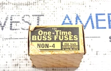 New Buss NON 4 One Time Fuse 4 Amp 250V Box of 10