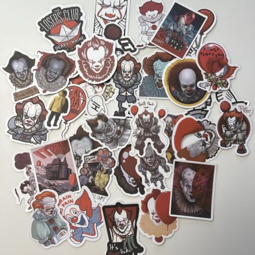 Lot de 35 autocollants Pennywise - Clowns - Film d'horreur des années 80 - IT Stephen King - Photo 1 sur 3