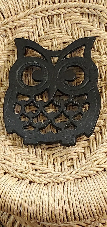 Soporte para olla trivet de hierro fundido búho de colección soporte de 4 patas 5" L Foto 3 de 3