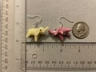 PINK/WHITE ELEPHANT GLASS BEAD EARRINGS w/SS Ear Wires AFRICAN ASIAN TRUNK TUSK — photo 5
