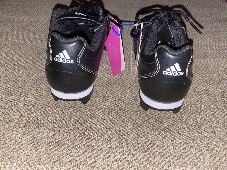 Adidas Icon Boys Kids Baseball Cleats Size 4 Black, Red & White SPG 753001 New! - Image 3 of 4