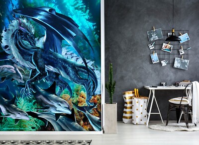 3D Blau Drache C426 Tapete Wandbild Fototapete Ruth Thompson Amy