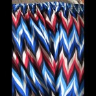 Red Black Blue Tan White Curvy Flowy Flame Like Chevron Geometric Stretchy Pants — photo 4