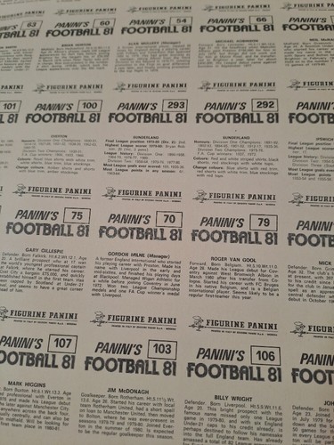 FOGLIO INTERO DI FIGURINE PANINI FOOTBALL 81 ENGLAND RARISSIMO - Foto 14 di 15