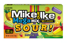 Mike and Ike Mega Mix Sour Theater Box Candy, 4.25 oz.