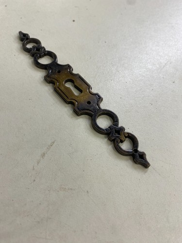 Escutcheon Key Hole Plate Fancy Long Antique Bronze Effect Door Box 1 - Picture 21 of 24
