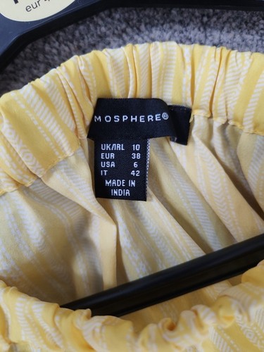 PRIMARK LADIES YELLOW WHITE STRIPED SHORT SLEEVE OFF THE SHOULDER PLAYSUIT 10 - Picture 5 of 5