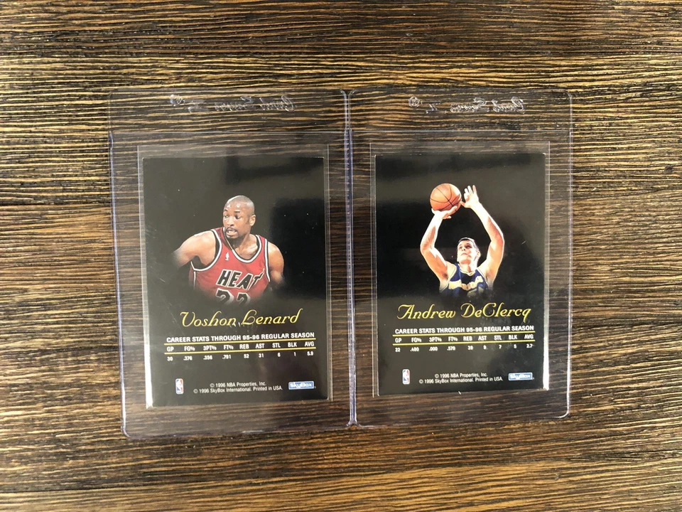 1996 Skybox Autographics Voshon Lenard + Andrew DeClercq. Complete Your Set 🏀 - Image 2 of 4