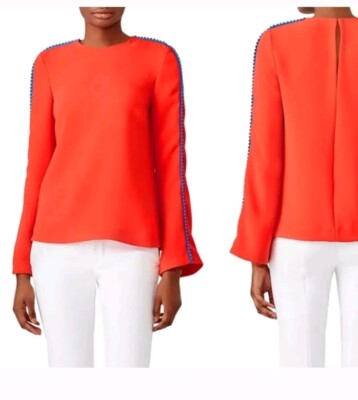 Galvan London Misti Crepe Pom Pom Top Size 12