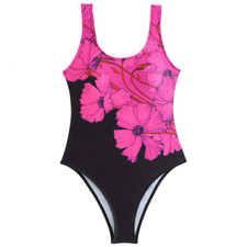 Floral One-Piece Swimsuit Size Small 4 Swimwear Rose Red Pink New