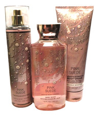 Bath and Body Works 3 Pc PINK SUEDE Mist-Wash-Cream FREE SHIPPING