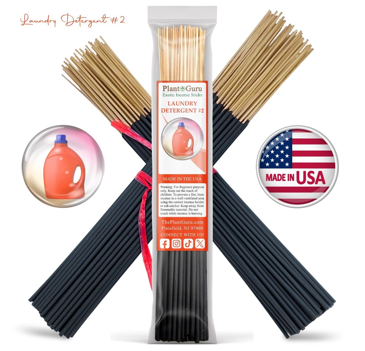 LAUNDRY DETERGENT #2 Incense Sticks 11&quot; Bulk Pack Wholesale Hand 