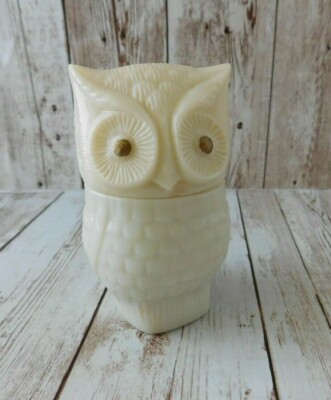 AVON Milk Glass Owl Bottle 