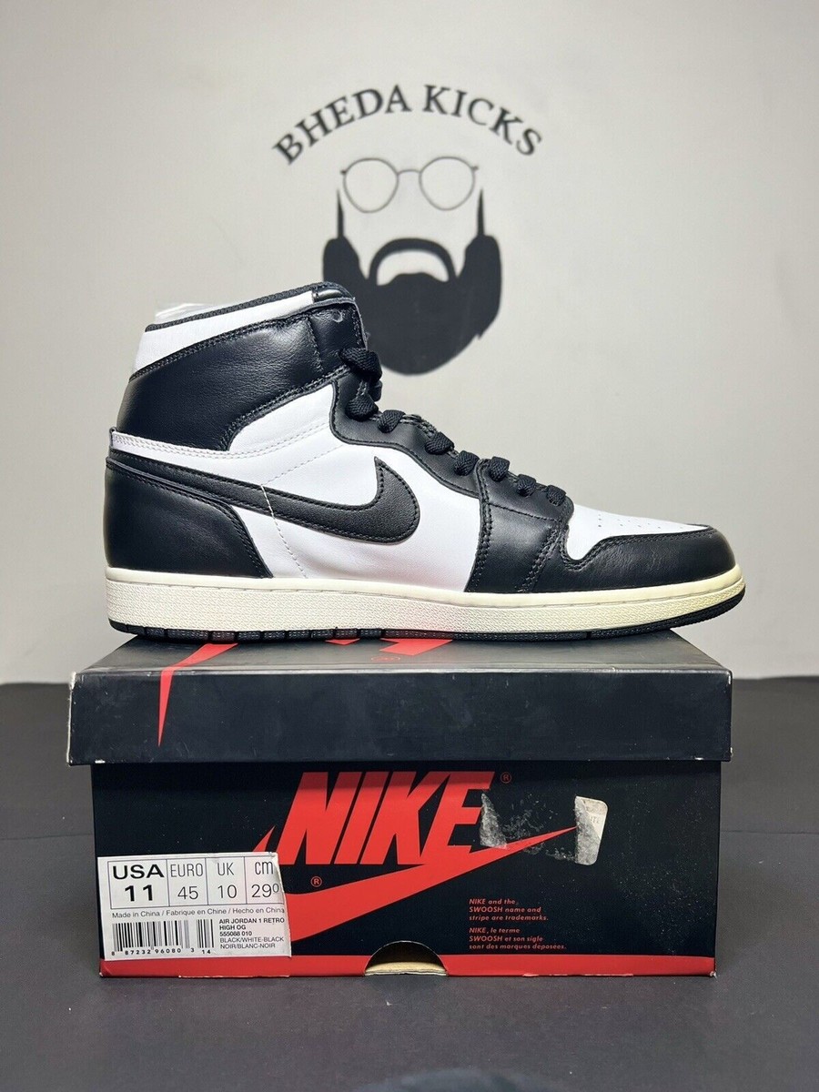 Size 11 - Air Jordan 1 Retro OG 2014 High Black White for