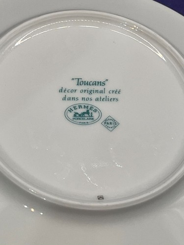 Hermes Porcelain Toucan Print Dinner Plate Decorative Dish 16cm / 6.3in - Picture 7 of 11