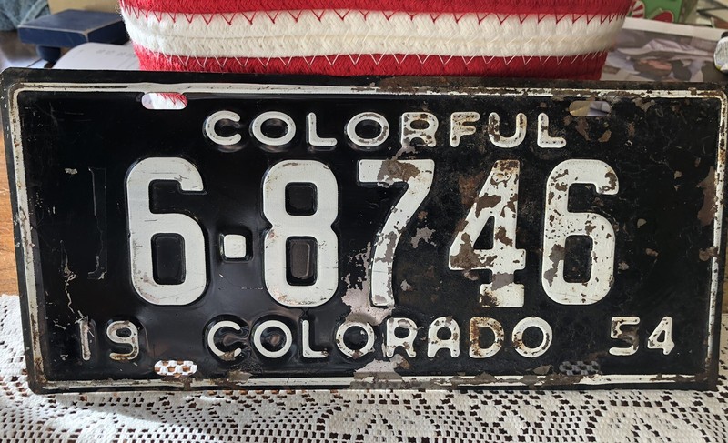 Colorful Colorado 1954 Black License Plate