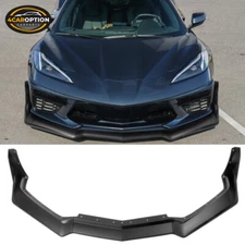 Fit 20-25 Corvette C8 ZR1 Style Front Bumper Lip Spoiler 7PCS Matte Black