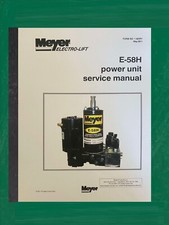 Service Manual E-58H E58-H Meyer Snow Plow Pump Models 58EH