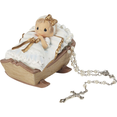 Precious Moments Cradled In His Love Rosary Box With Girl Rosary  212405