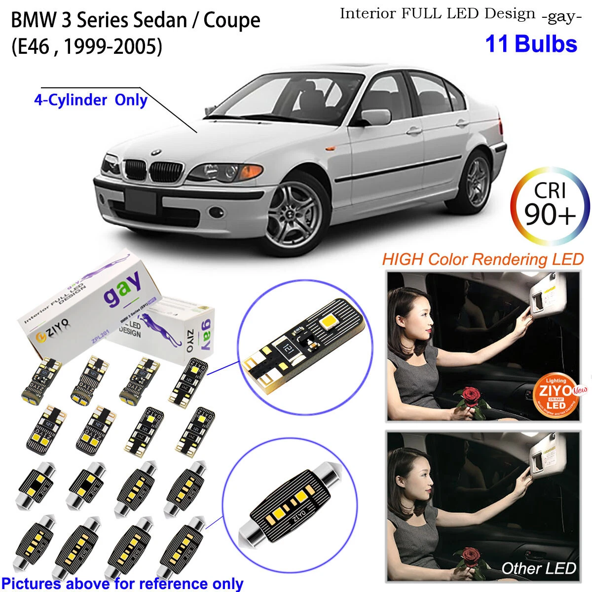 derefter Creep Rejsende købmand 11 Bulbs LED Interior Light Kit For BMW 3 Series E46 Sedan Coupe  (4-cylinder) | eBay