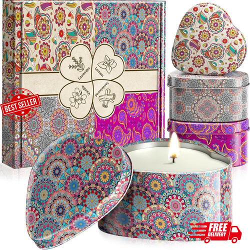 Scented Candles, 4 Pack Candles for Women, Candle Set 4 Different Scents, Natura