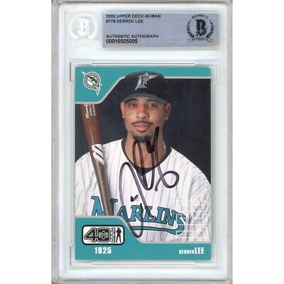 Derrek Lee Signed 2002 Upper Deck 40 Man #778 Marlins Beckett Slabbed MLB Auto