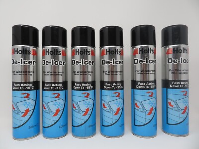 6 x Holts Enteiser Aerosol Spray 600ml - nicht verschmierend schnell wirkend Schnee Eis Frost