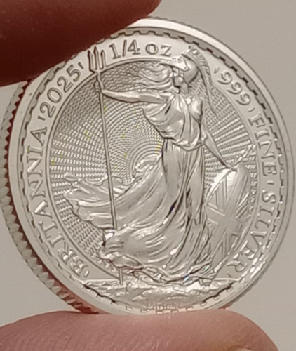 (2) 2025 Great Britain Silver Britannia 1/4 oz .999 Fine Silver 50 Pence Coin BU - Picture 4 of 5