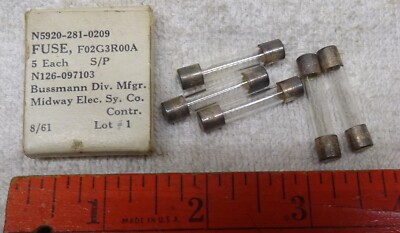 * Vintage - BUSSMAN FUSES in ORIGINAL US Miltary Packaging - UNUSED - Dated 1961
